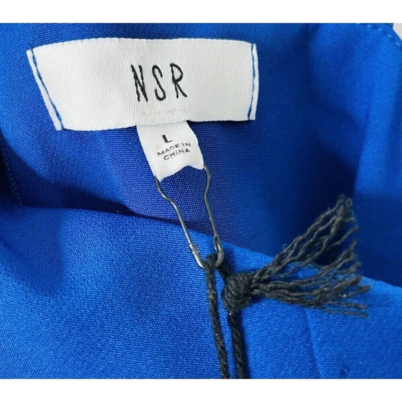 NSR Napean Sea Rd Sheath Dress Large Cobalt Blue Square Neck 90s Style Classic - Picture 3 of 15